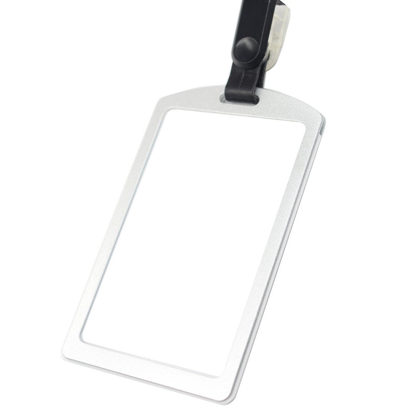 IVYRISE Aluminum Badge Holder with Detachable Neck Lanyard/Strap for ID Card, Working Card, Name Tag (Silver) - Image 1